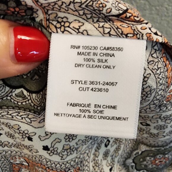 Joie 100% Silk V-Neck Printed Tank Top Size L - Picture 2 of 3